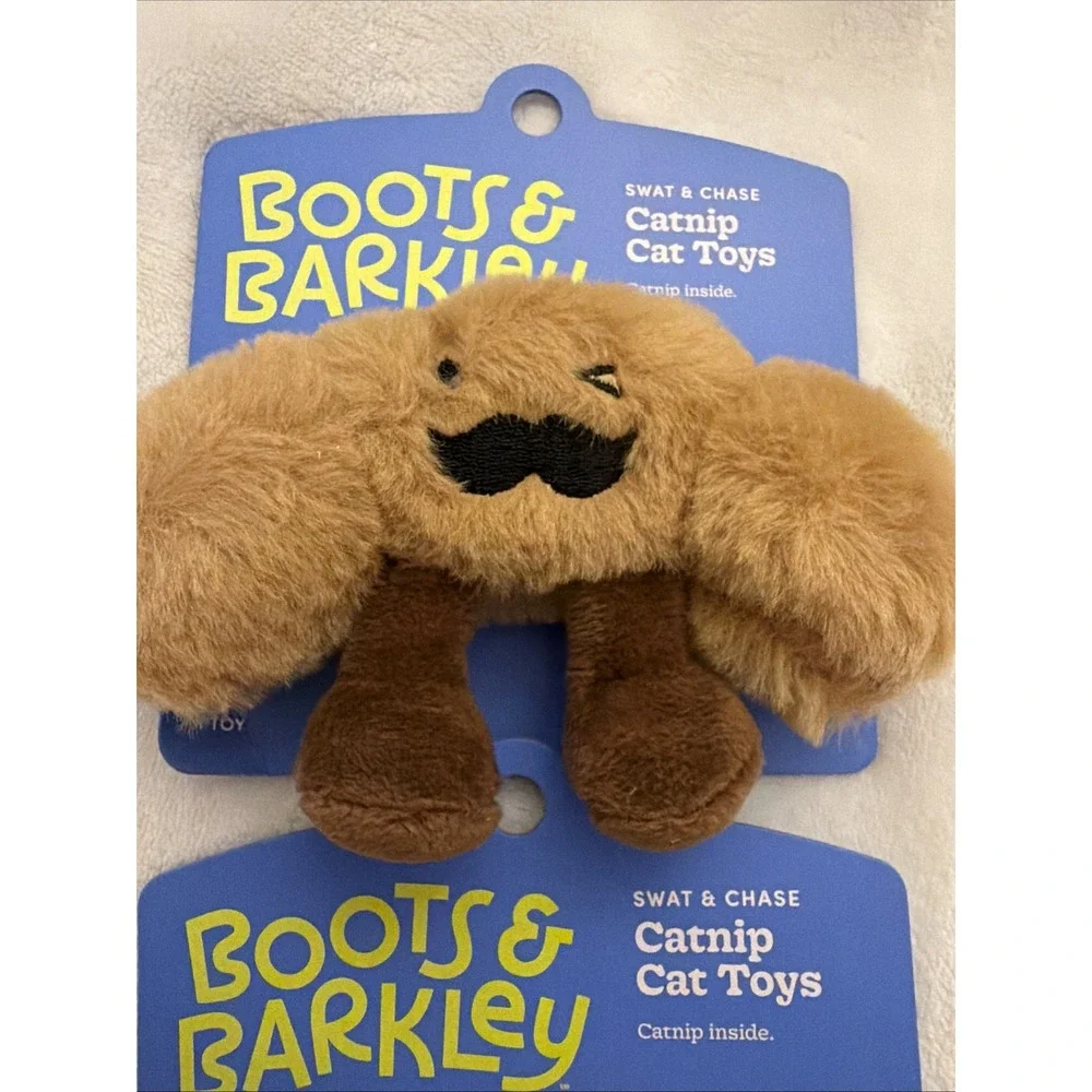 Boot and Barkley Catnip Cat Toys for Indoor Cats 2pack Mustache Wink Man